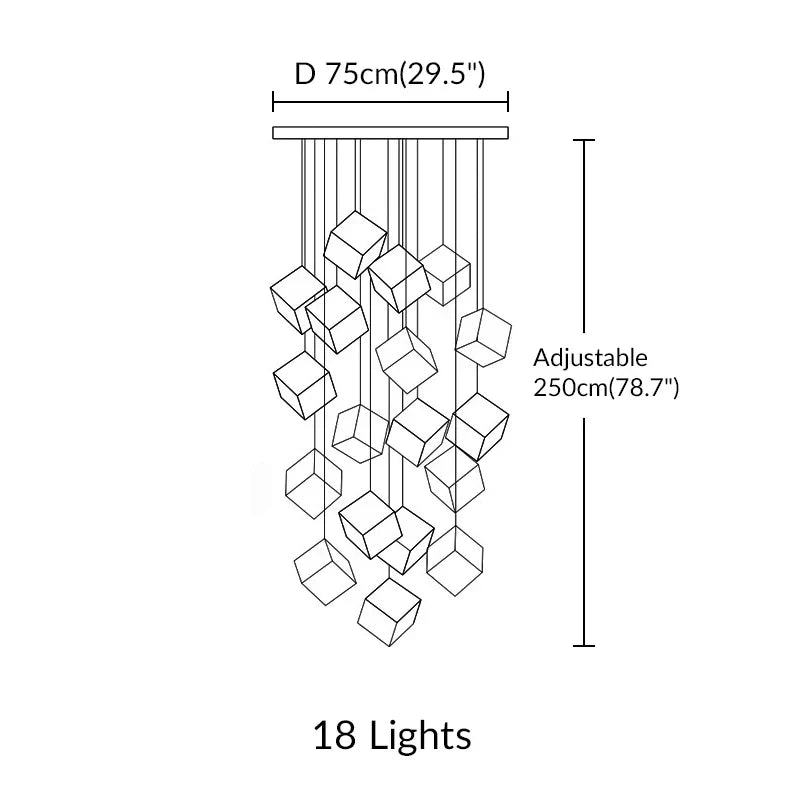 Afralia™ Modern Glass Ice Cube LED Chandelier for Kitchen Living Room Lighting