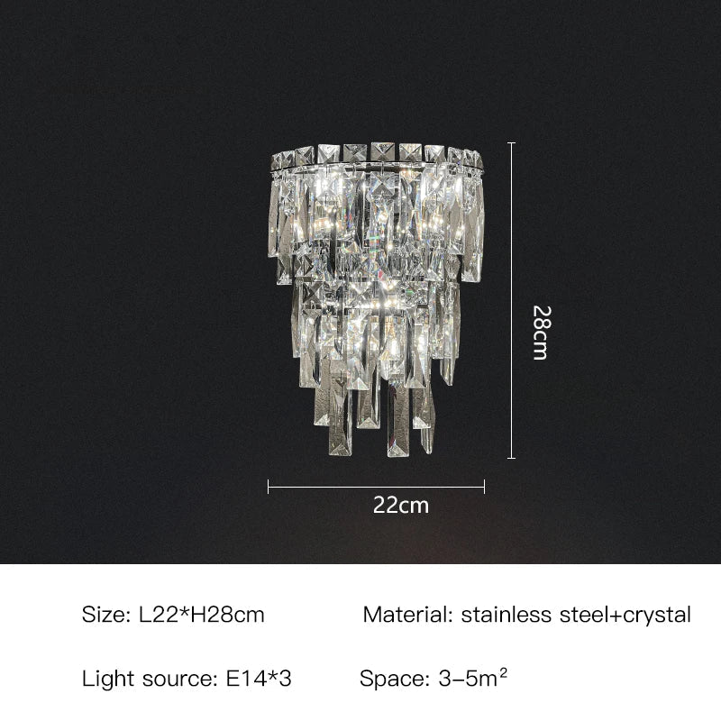 Afralia™ Crystal Wall Light: Elegant Luxury Night Lighting for Living Room, Bedroom, or Villa