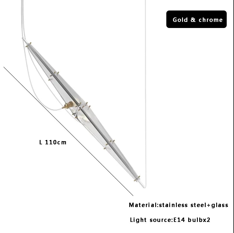 Afralia™ Glass Cone Chandelier: Height Adjustable Luxury Art Indoor Pendant Lamp