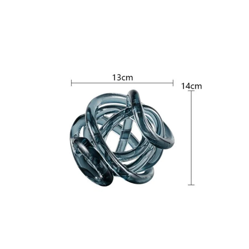 Afralia™ Glass Coil Ball Sculpture Decorative Figurine