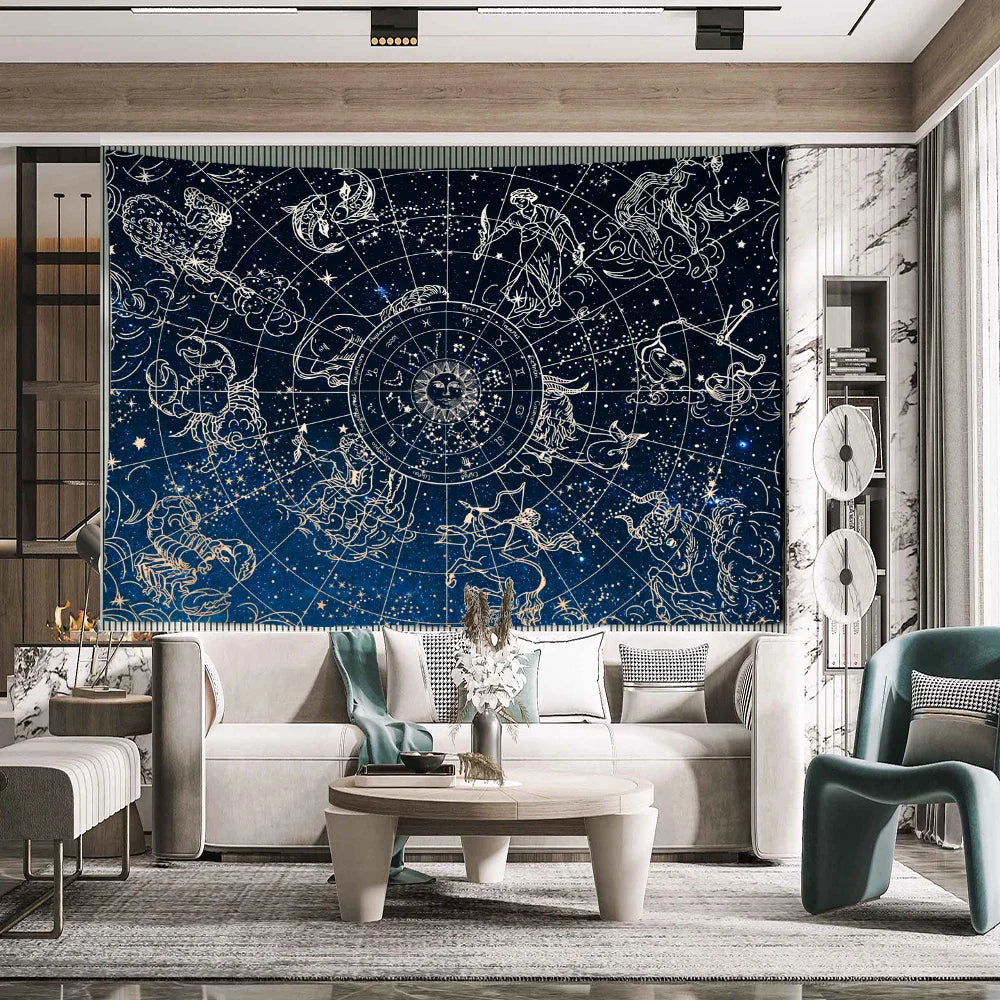 Afralia™ Sun Constellation Tapestry: Abstract Hippie Wall Hanging for Home Decor