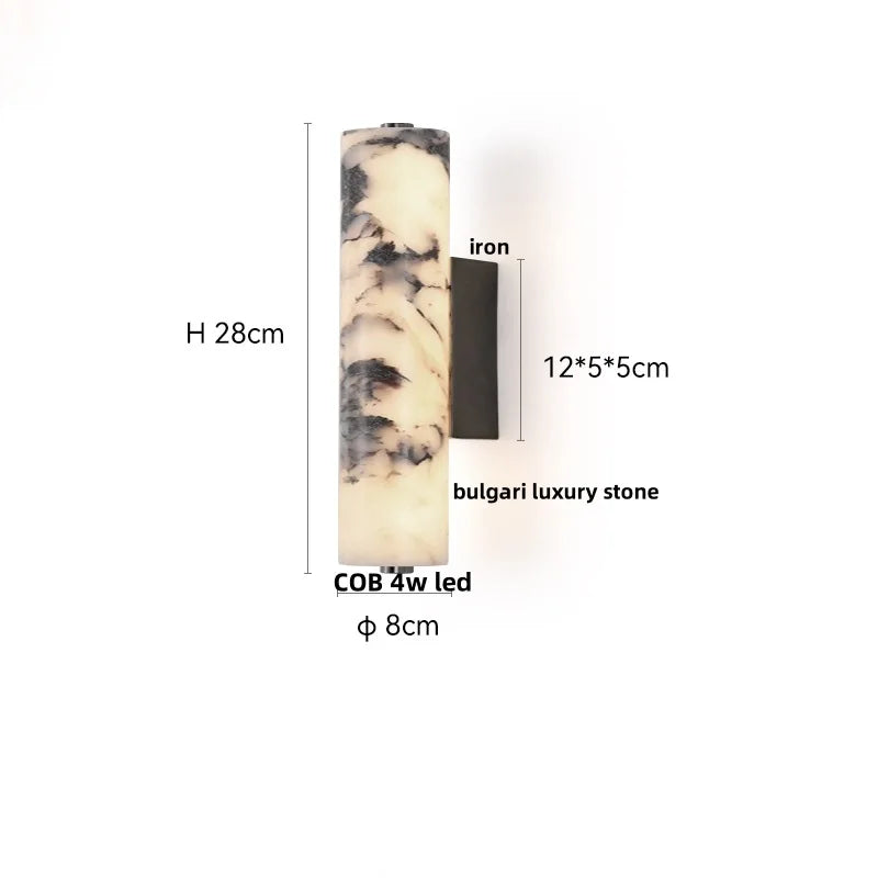 Afralia™ Nordic LED Wall Sconce Marble Wood Canopy Vanity Light