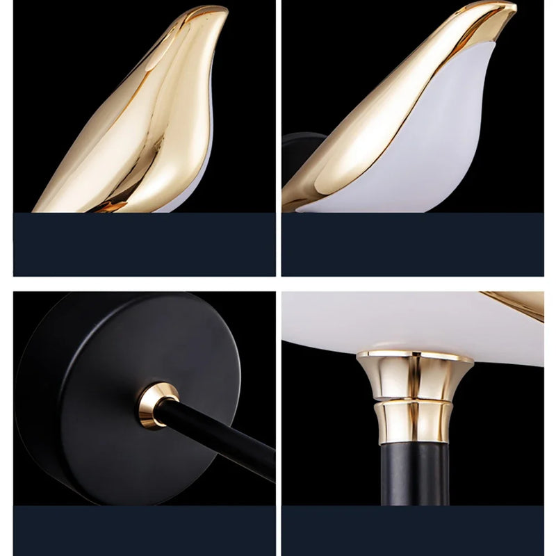 Afralia™ Nordic LED Gold Magpie Bird Wall Lamp: Illuminate Your Space with Avian Elegance