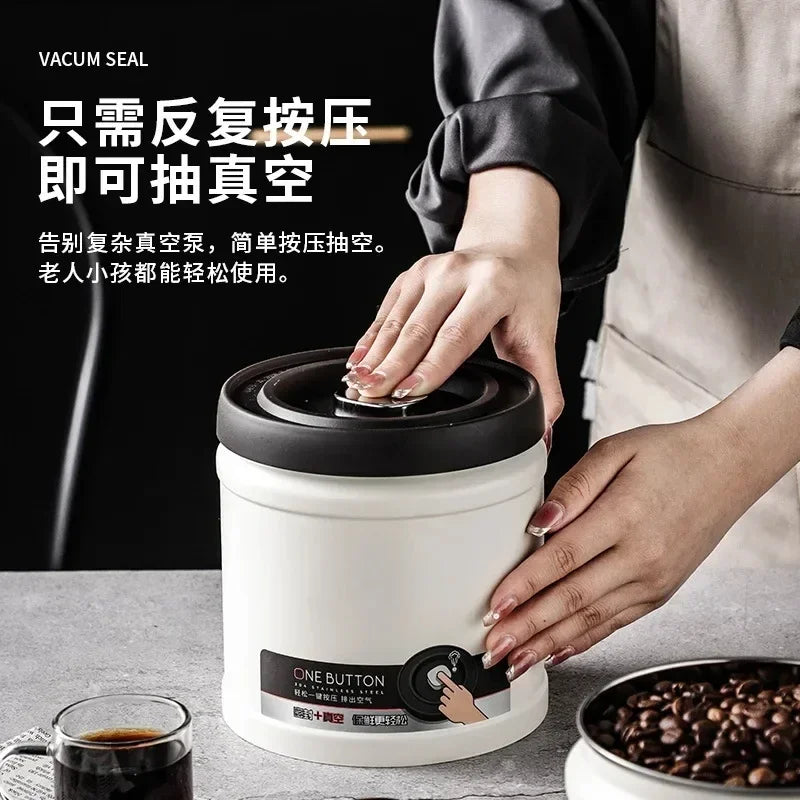 Afralia™ Stainless Steel Airtight Coffee Beans Storage Jar