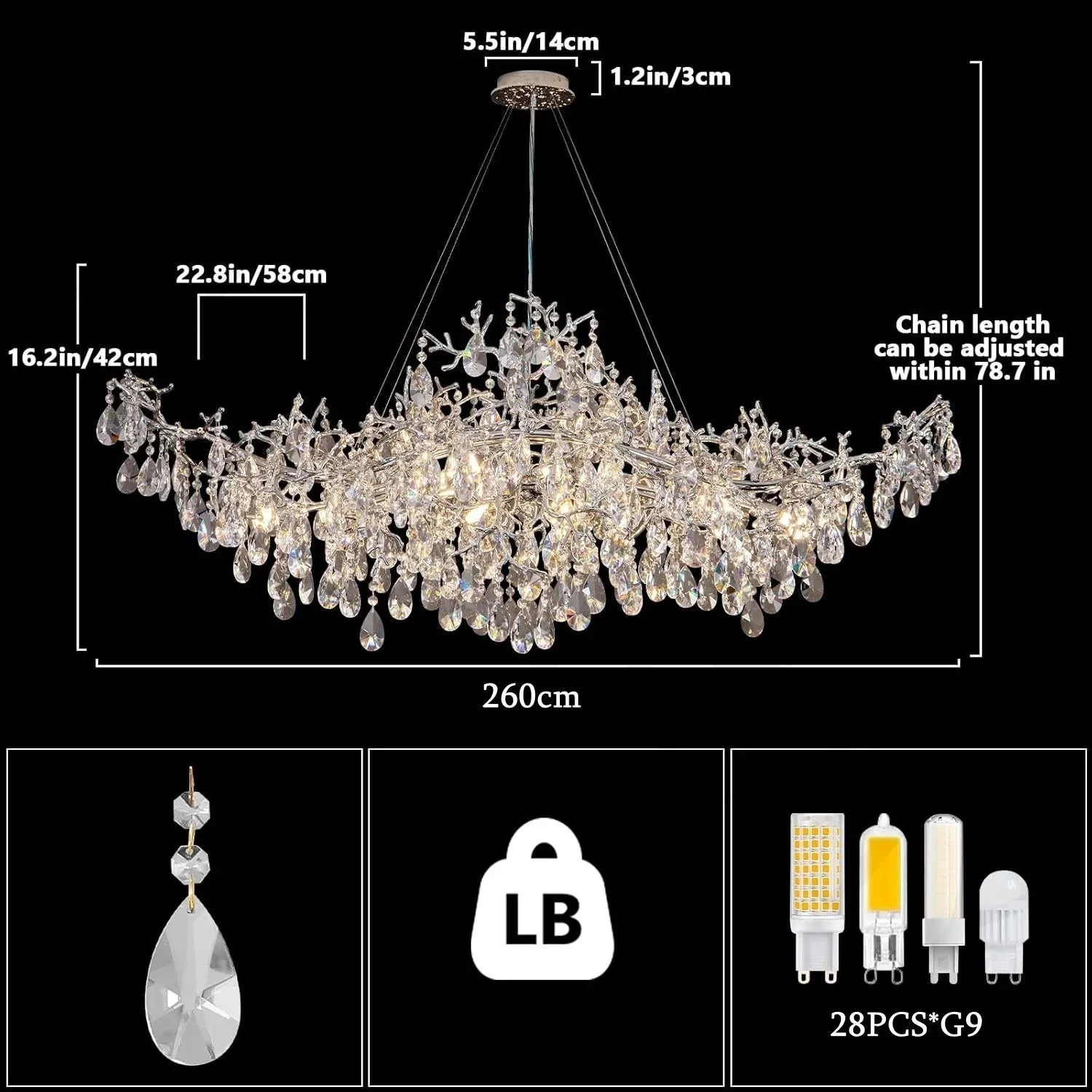 Afralia™ Modern Crystal Branch Chandelier for Living Room and Dining Room