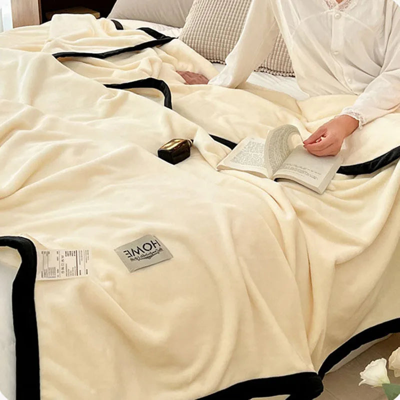 Afralia™ Milk Velvet Coral Fleece Blanket for Sofa & Bed - Warmth Throw