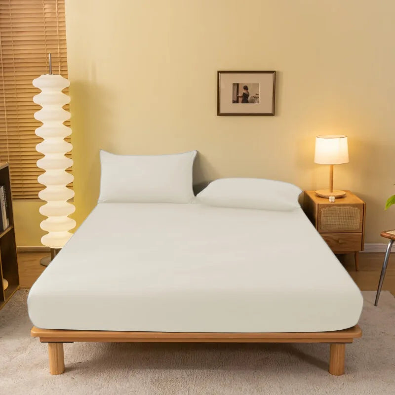 Afralia™ Cozy Solid Color Fitted Sheet - All Seasons Mattress Cover