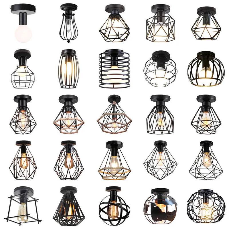 Afralia™ Metal Ceiling Lamp Shade for Retro Industrial Lighting Fixture