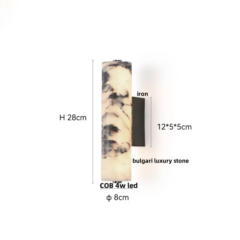 Afralia™ LED Wall Lamp Modern Wabi Sabi Stone Mirror Light for Home Decor