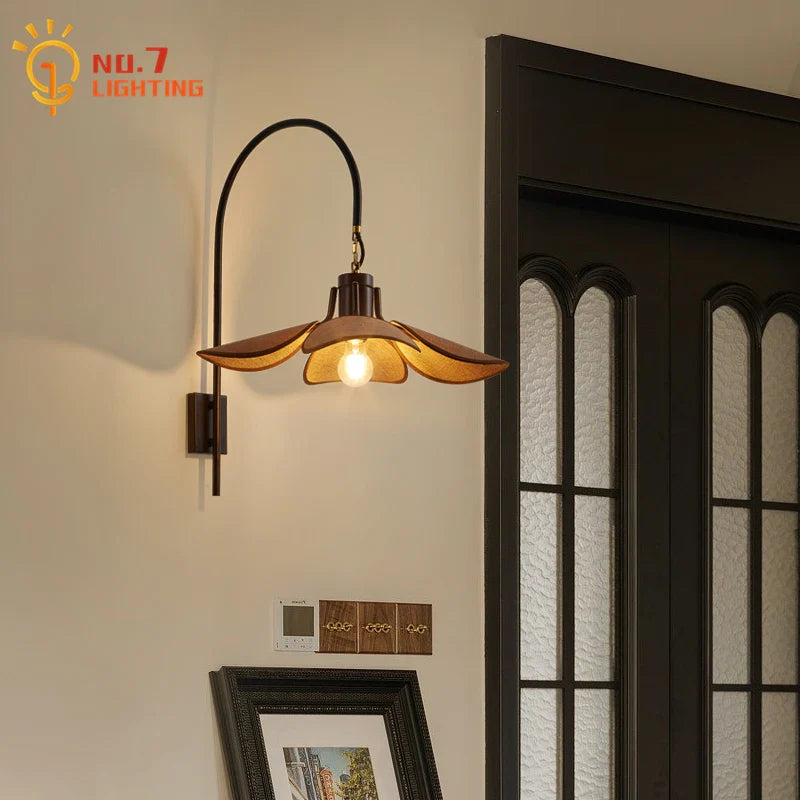Afralia™ LED E27 Linen Wall Lamp: Japanese Retro Wabi-sabi Style for Living Room, Bedside, Restaurant