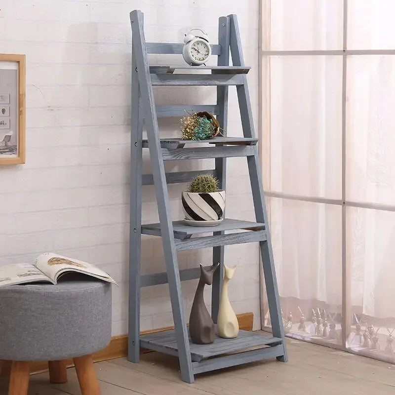 Afralia™ Wood Balcony Flower Pot Shelf - Modern Living Room Decor