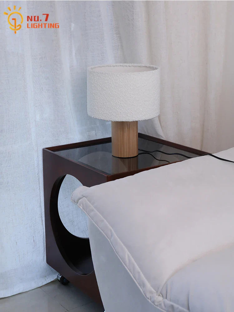 Afralia™ Solid Wood LED Table Lamp Modern Indoor Lighting for Living Room Bedroom