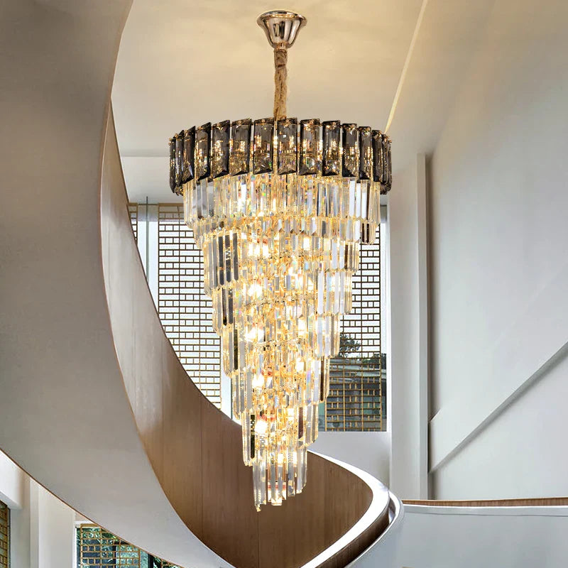 Afralia™ Amber Crystal Chandelier for Living Room in French Light Luxury Style