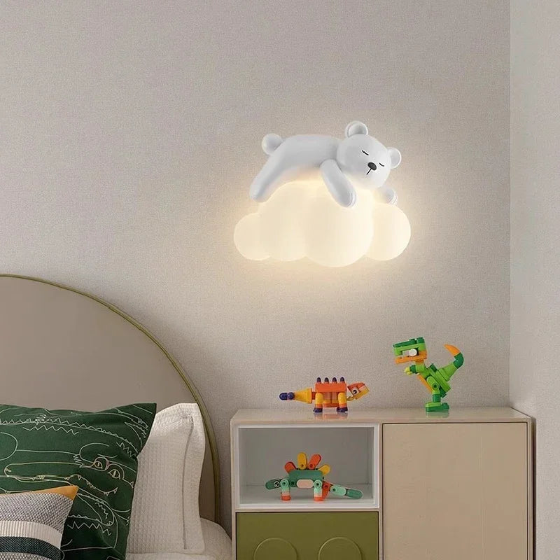 Afralia™ Bear LED Wall Lamps for Children's Room