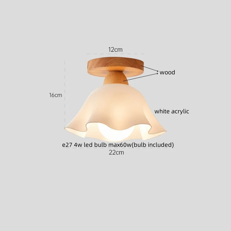 Afralia™ Glass LED Ceiling Lamp Copper Walnut Modern Living Room Lighting Fixtures
