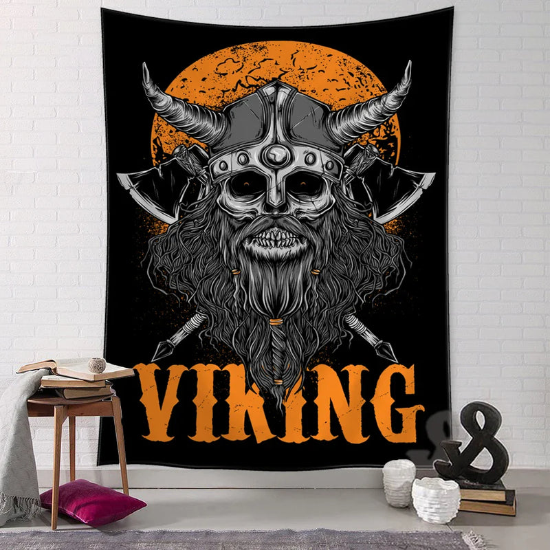 Viking Raven Tapestry Wall Hanging for Boho Home Decor by Afralia™