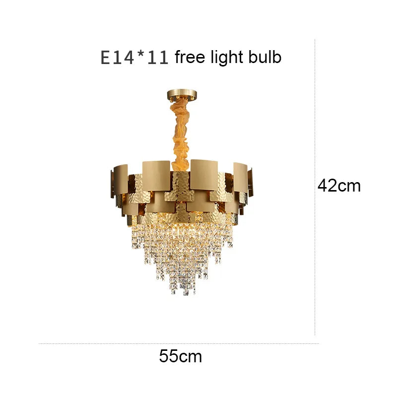 Afralia™ Copper K9 Crystal Chandelier: Luxury Minimalist Lighting for Living Room, Dining Room, Bedroom