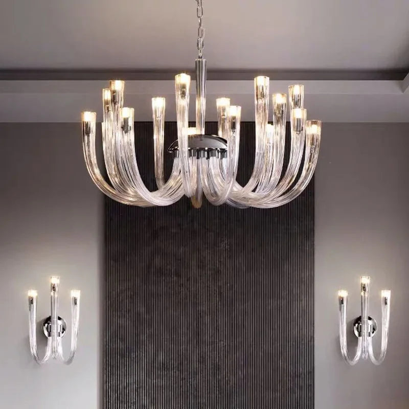 Afralia™ Glass Tube Dining Chandelier Modern Lamps