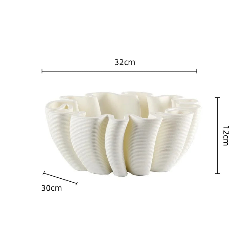 Afralia™ Geometric Striped Fruit Plate Tray for Home Decor & Storage