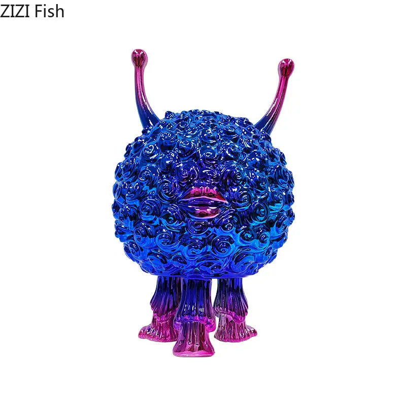 Fluffy Monster Statue Ornament for Modern Home Decor by Afralia™