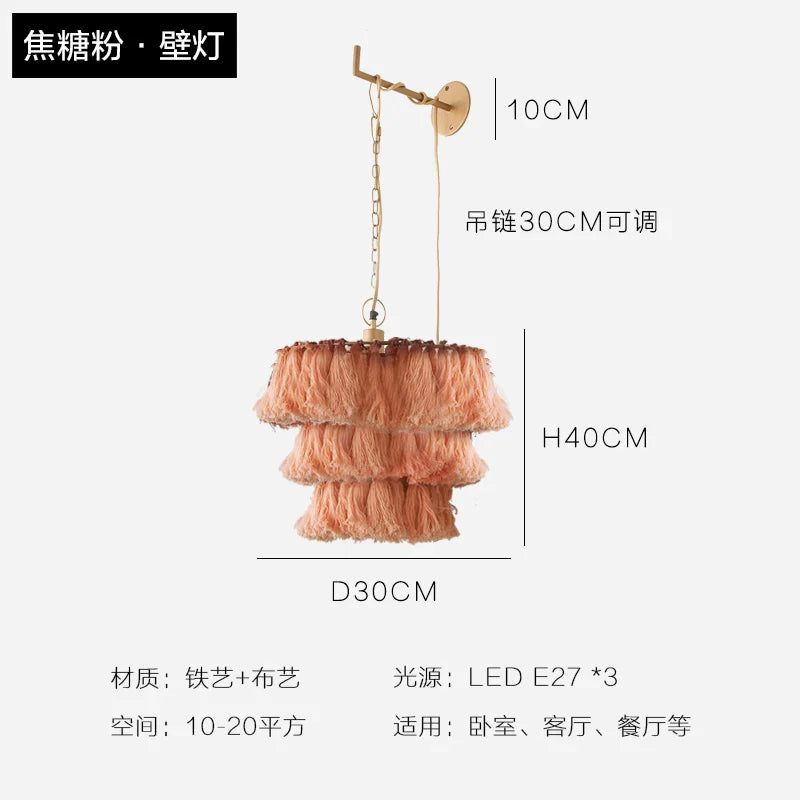 Afralia™ Tassel Chandelier: Woven LED Boho Lamp for Dining Bedroom Kitchen Island