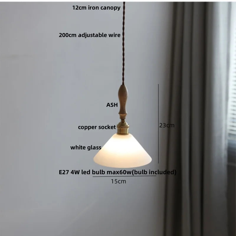 Afralia™ Wood Ash LED Pendant Light - Adjustable Nordic Modern Hanging Lamp