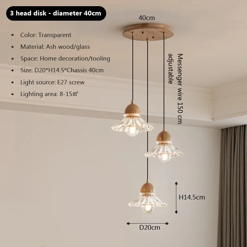 Afralia™ Wooden LED Pendant Lamp: Modern Japanese Nordic Chandelier for Home Decor