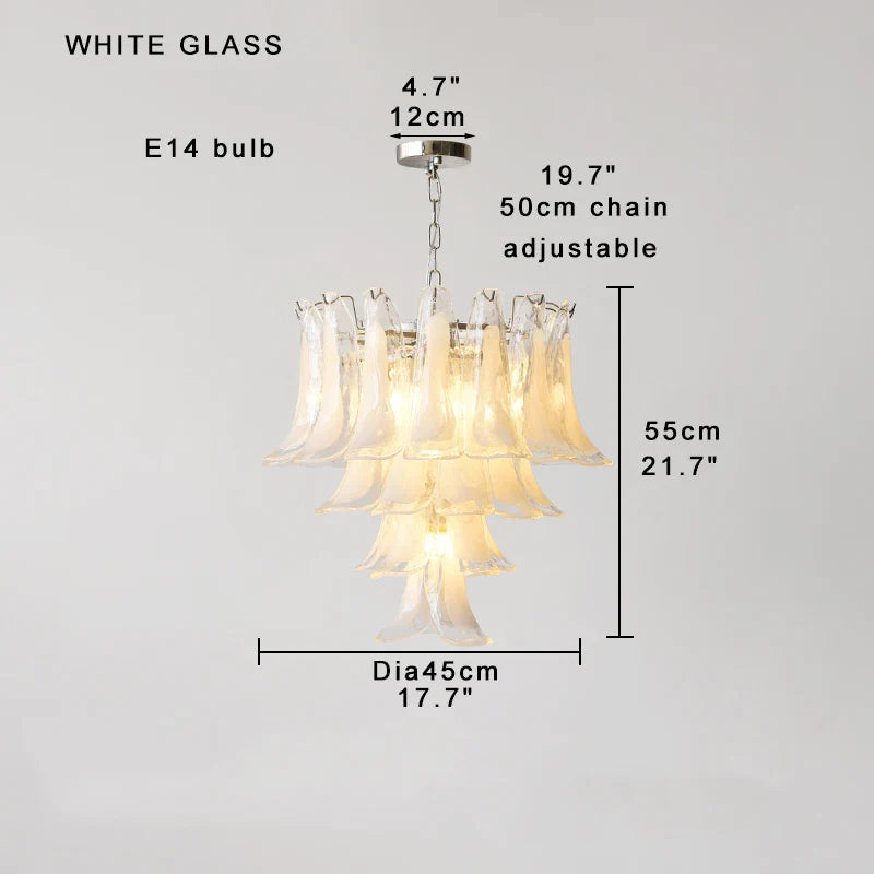 Afralia™ Pink Glass Ceiling Pendant Light, Luxury Nordic French Hanging Lamp for Living Room