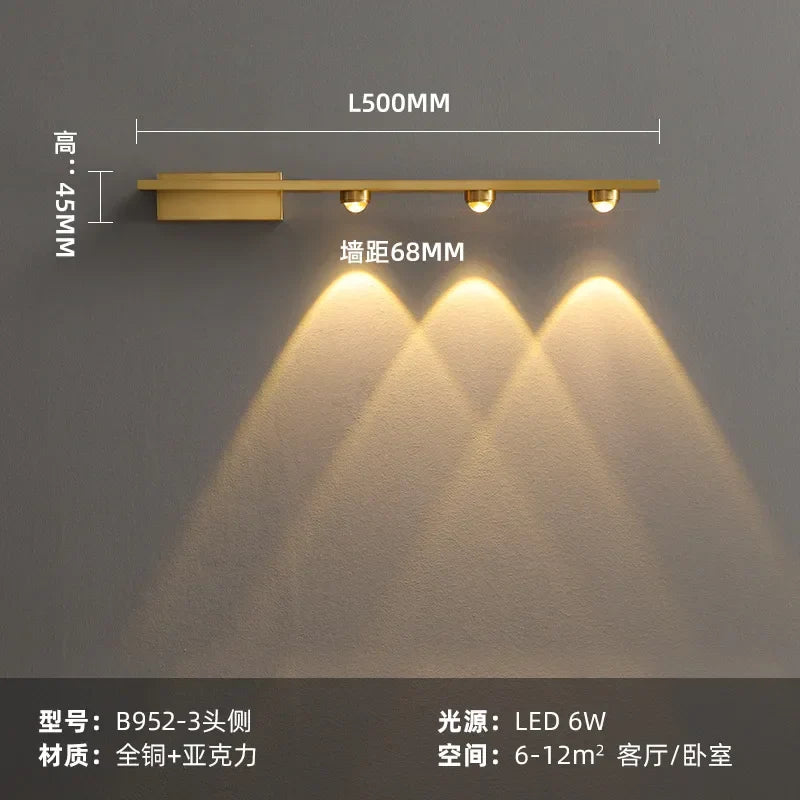 Afralia™ Copper LED Wall Lamp Modern Bedside Reading Indoor Nordic Scone Wall Lamp