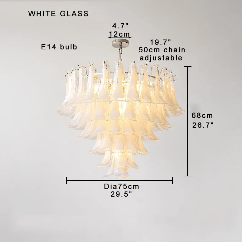 Afralia™ Pink Glass Ceiling Pendant Light, Luxury Nordic French Hanging Lamp for Living Room