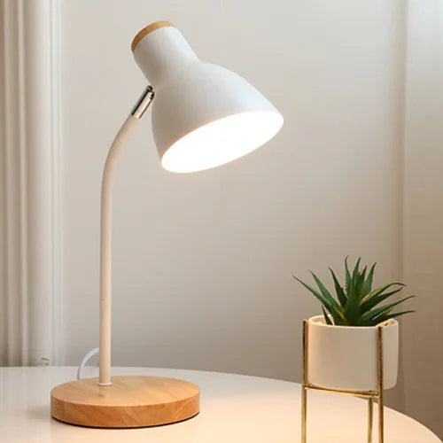 Afralia™ Nordic Wooden Desk Lamp - Modern, Simple, Creative, Eye Protection for Bedroom.