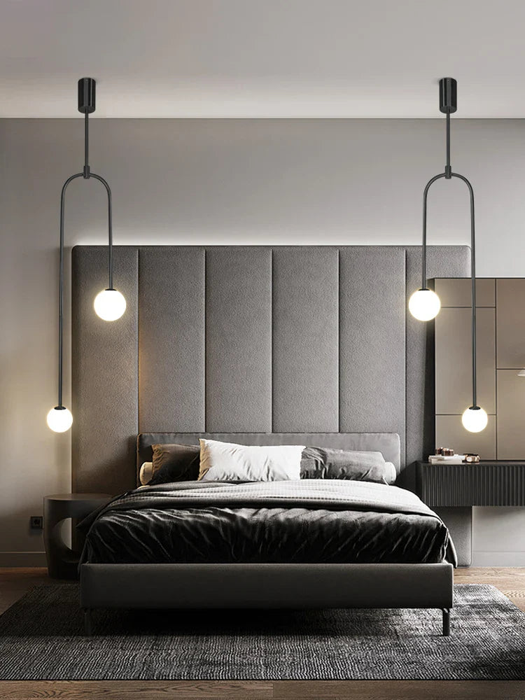 Afralia™ Nordic Glass Ball Pendant Light Brass Luminaire