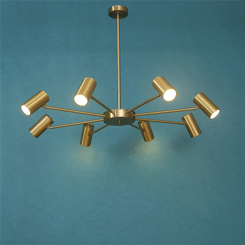 Afralia™ Nordic Minimalist Modern Ceiling Chandelier, Adjustable Multi-Head Spotlights for Living Room