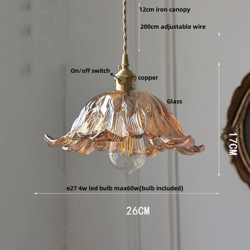 Afralia™ Yellow Glass Wire LED Pendant Light - Modern Nordic Home Decor