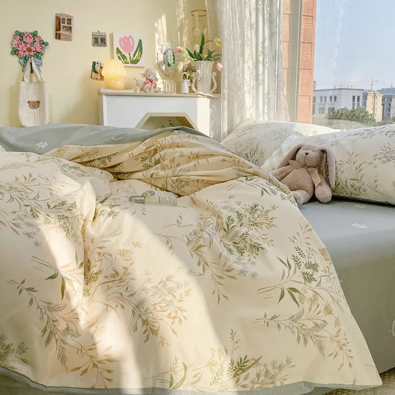 Afralia™ Rural Floral Cotton Comfort Set 200X230Cm Bedclothes