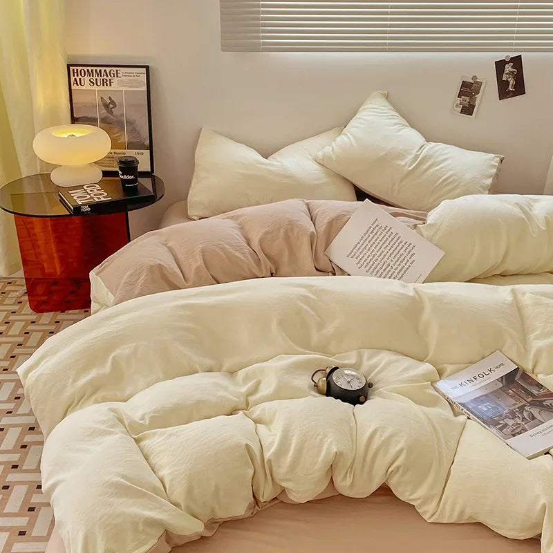 Afralia™ Cotton Bedding Set: Soft Duvet Sheets, Pillowcases, Comforter Set - All Seasons Comfort