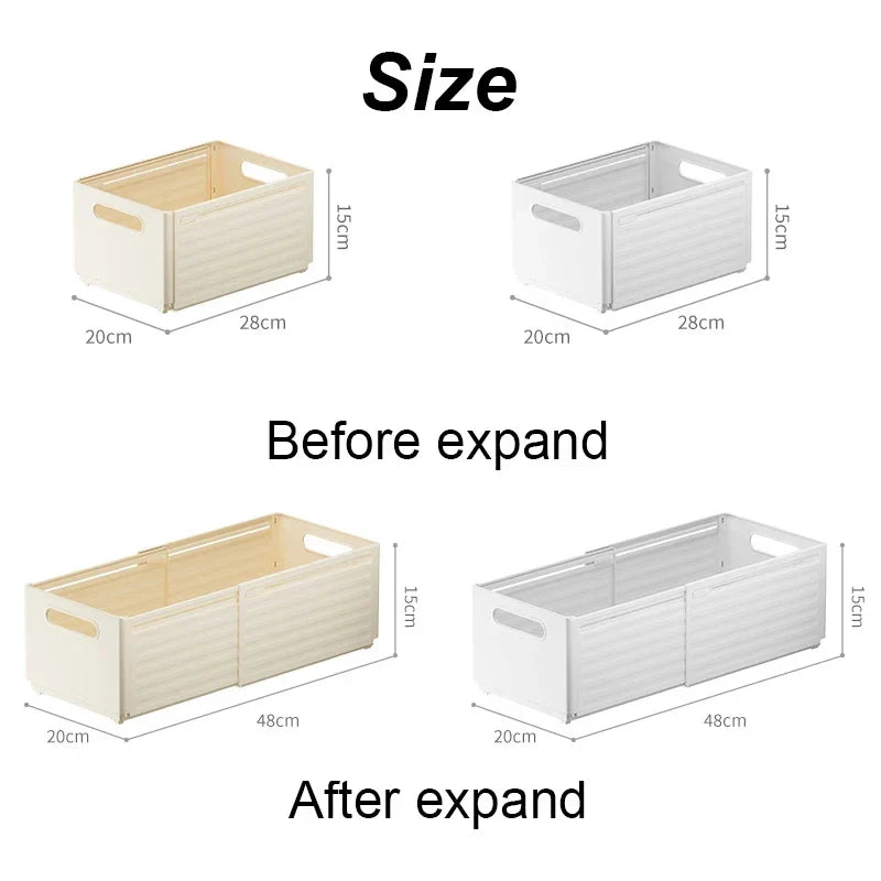 Afralia™ Telescopic Drawer Basket Storage Organizer: Bathroom, Closet, Makeup, Underwear Organization