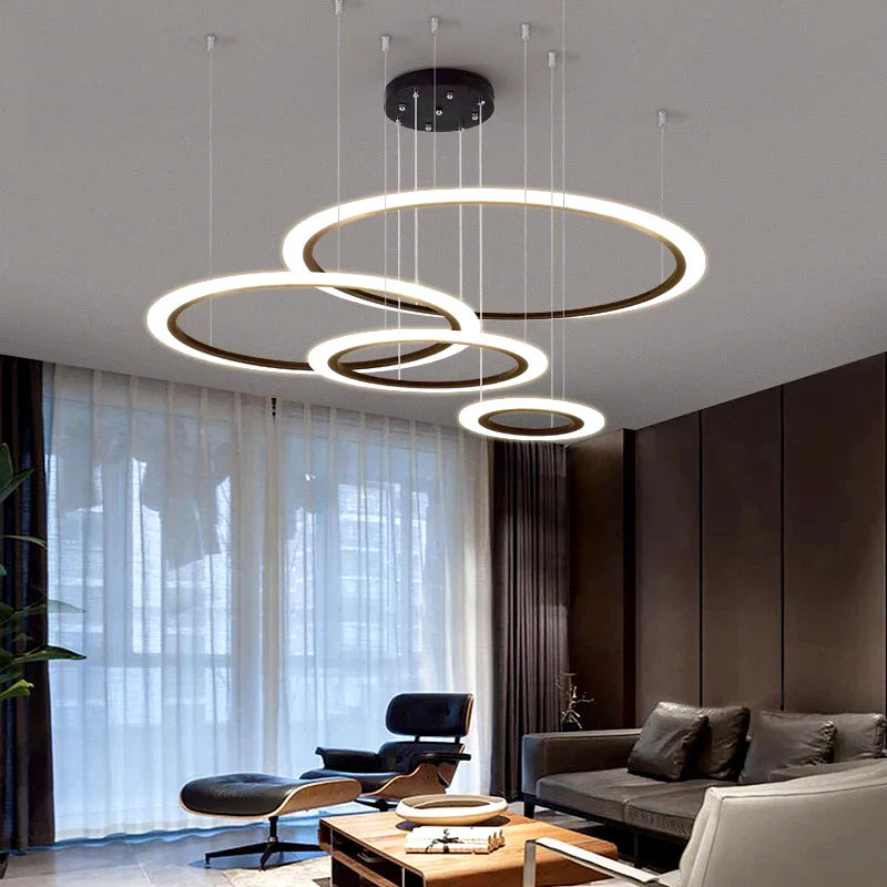 Afralia™ Modern Indoor Pendant Lights LED Chandelier Ceiling Lamp Dining Room Lighting