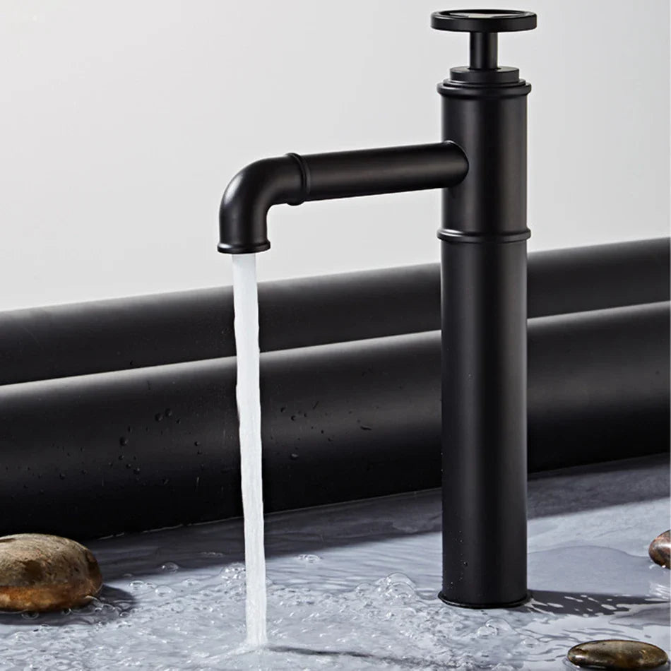 Afralia™ Modern Bathroom Basin Faucet Single Hole Mixer Tap Hot Cold Water Deck Mount