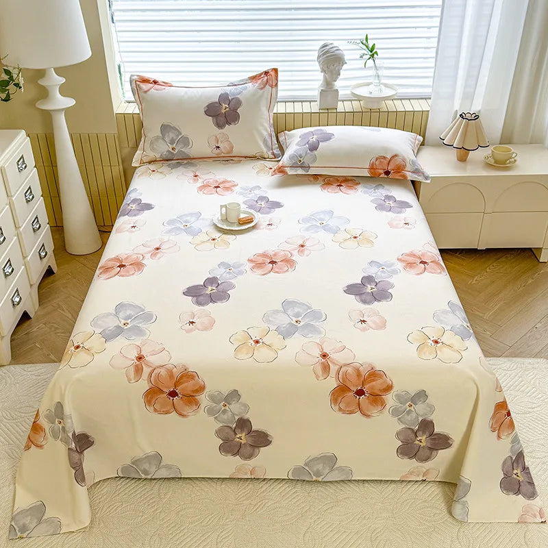 Afralia™ Cooling Cotton Flower Print Bed Cover Matress Protector