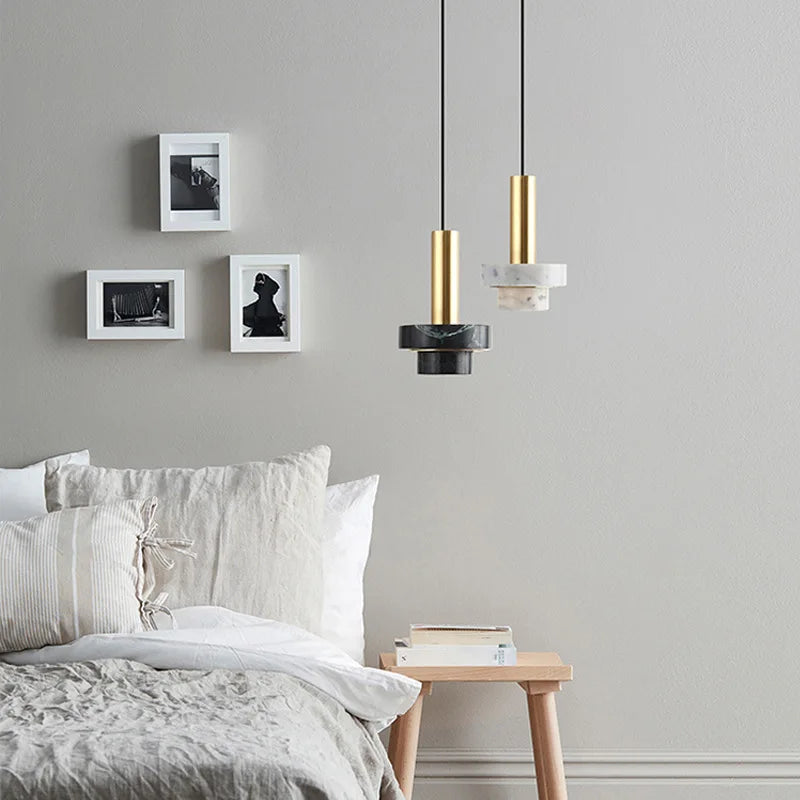 Afralia™ Marble LED Pendant Light: Nordic Modern Luxury Hanging Lamp for Home Decor