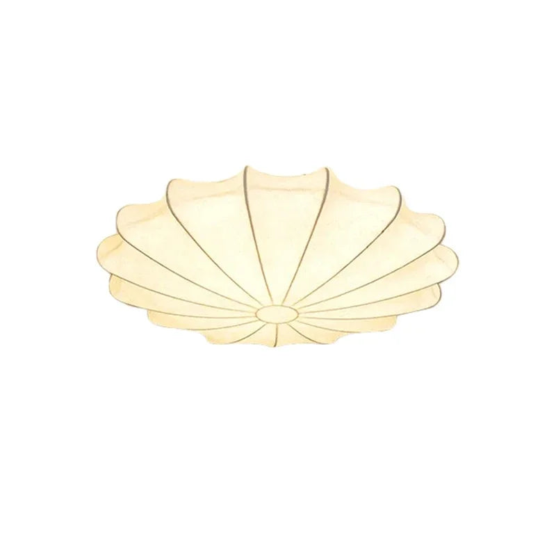 Afralia™ Cream Silk LED Ceiling Lamp for Living Room Bedroom, Nordic Minimalist Style