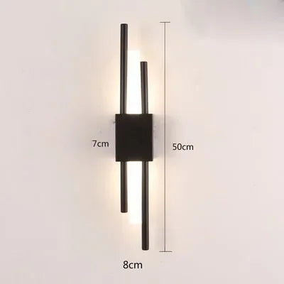 Afralia™ Gold Tube Wall Sconce Iron Acrylic Modern Bedroom Living Room Lamps