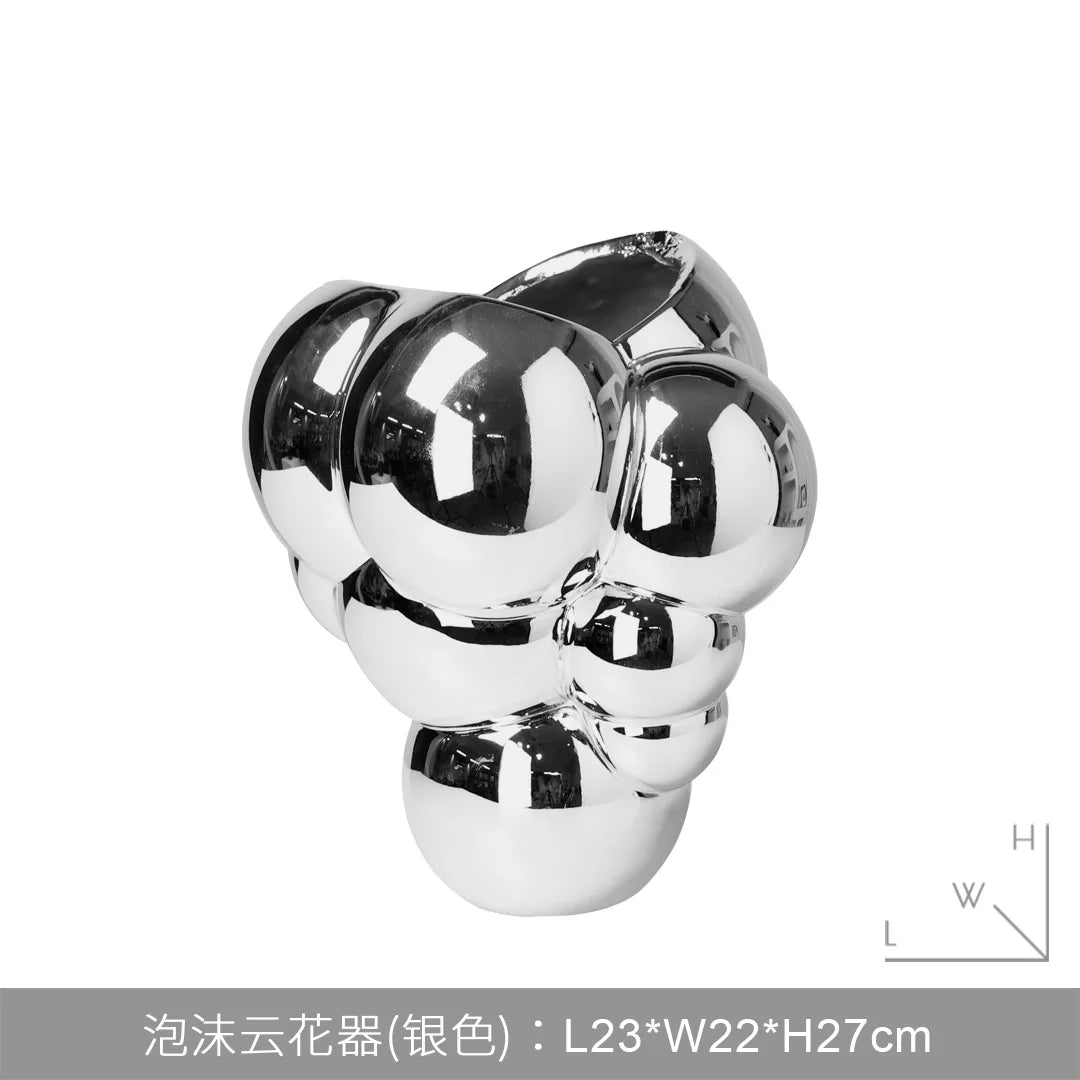 Afralia™ Resin Abstract Flowerpot Vase Geometric Sphere Home Decoration