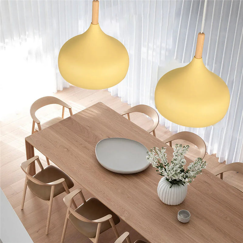 Afralia™ Nordic Yellow Pendant Light for Home and Restaurant Hanging Decor