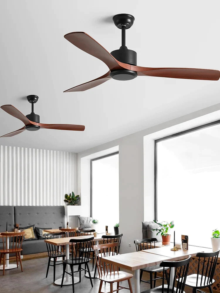 Afralia™ Black Industrial Ceiling Fan 52Inch DC Powerful Airflow Living Room Office Commercial