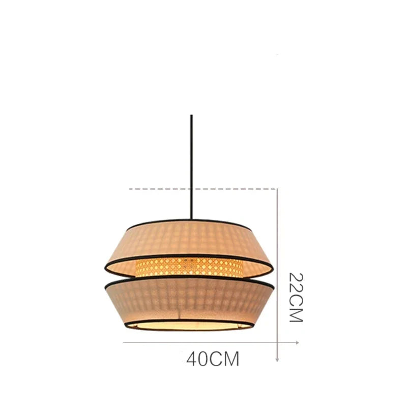 Afralia™ Rattan Pendant Light: Hand-woven Chandelier, Japanese Style for Living Room, Bedroom & Kitchen