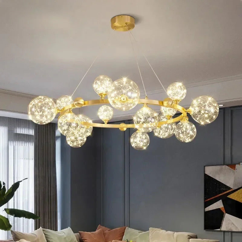 Afralia™ Star Bright LED Chandelier for Parlor Dining Room Bedroom Bar Atmosphere