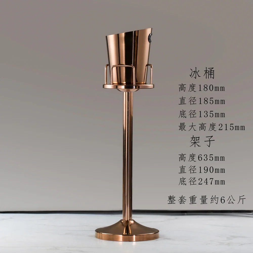 Afralia™ Stainless Steel Ice Bucket Stand for Champagne, Wine & Beer Cooling