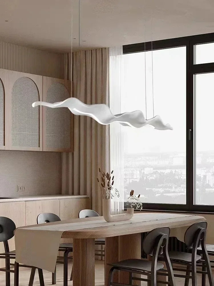 Resin Leaf Pendant Light LED Chandelier by Afralia™ - Indoor Decor Hanging Lamp